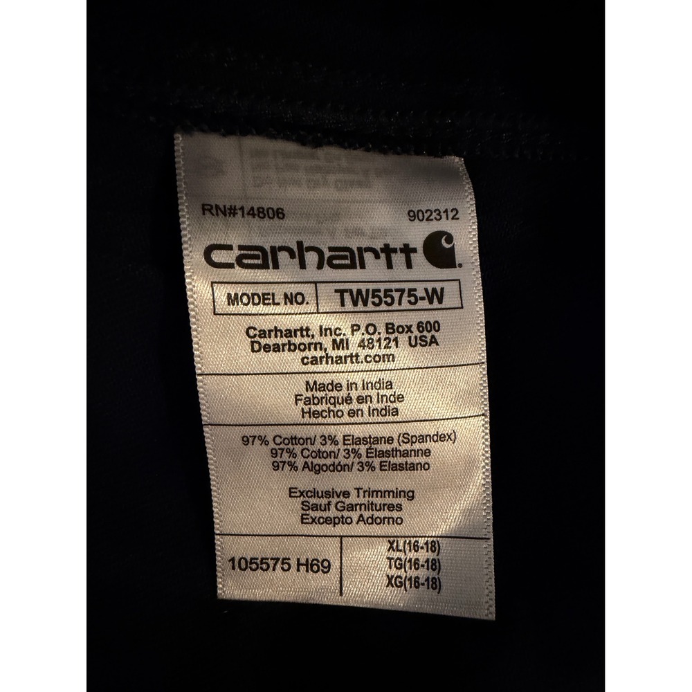 Carhartt Womens Rugged Flex Relaxed Fit Midweight Flannel Plaid Tunic‎ XL Navy - Picture 7 of 9